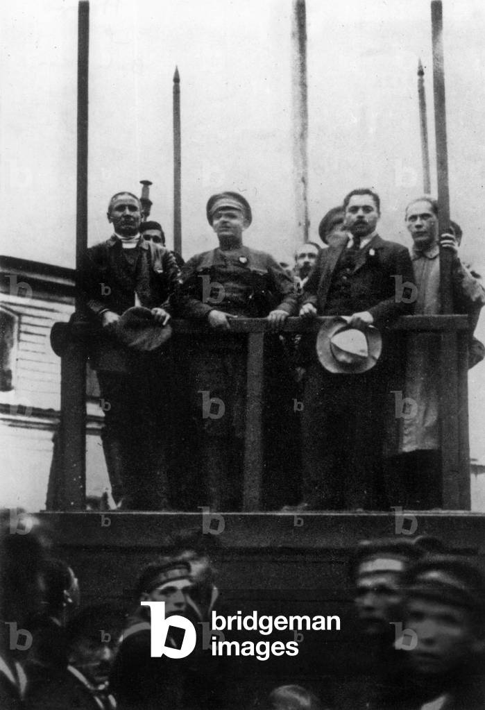 Bela Kun (1886-1939?, here on r with mustache) hungarian communist leader here in Crimea where he led the Red terror, c. 1920