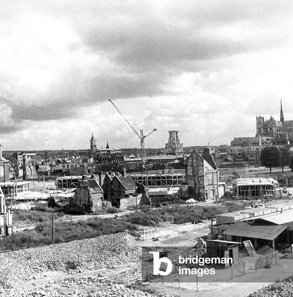 View of Amiens (France) during reconstruction from Caumartin social center on september 25, 1946