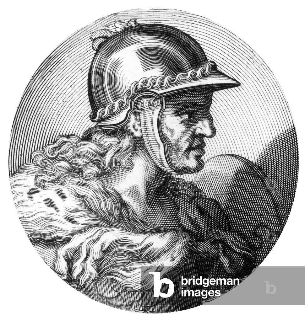 Theodoric (454?-526) king of the Ostrogoths, engraving