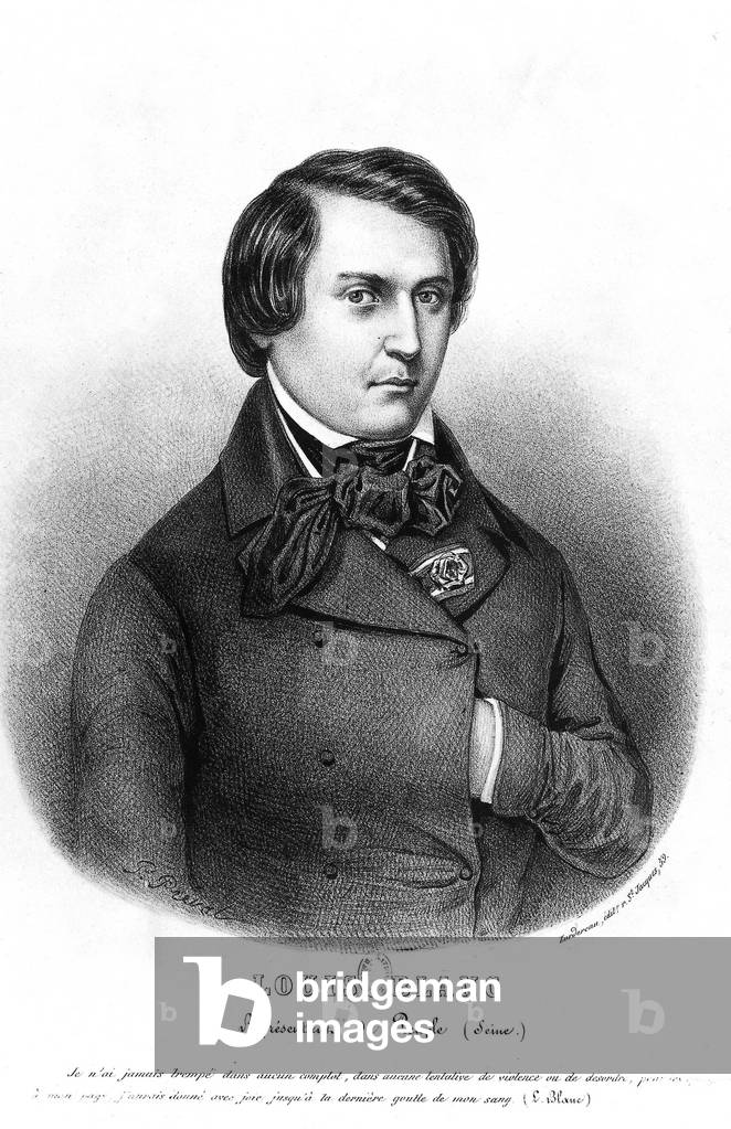 Louis Blanc (1811-1882) French radical socialist historian and politician c. 1848, engraving