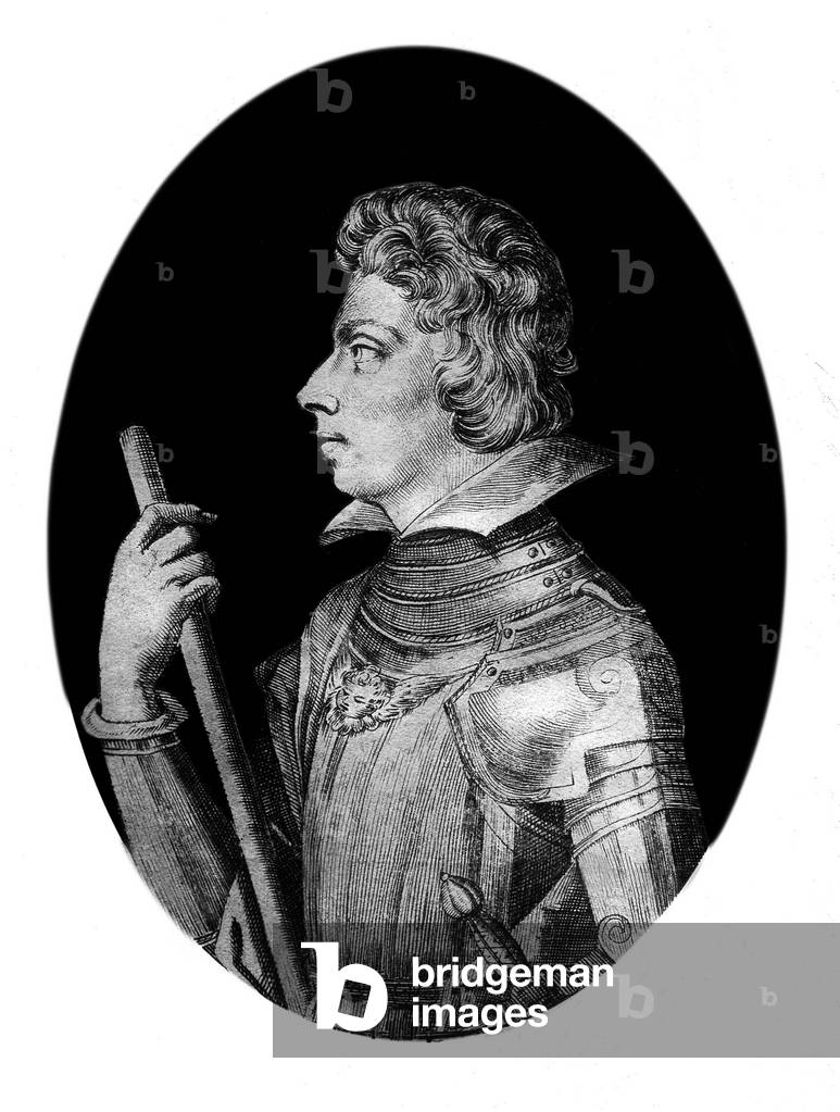 FRANCESCO DE MEDICI (1541-1587) Ruler of Florence, grand duke of Tuscany, here at 20 years old, engraving after Domenico Falcini