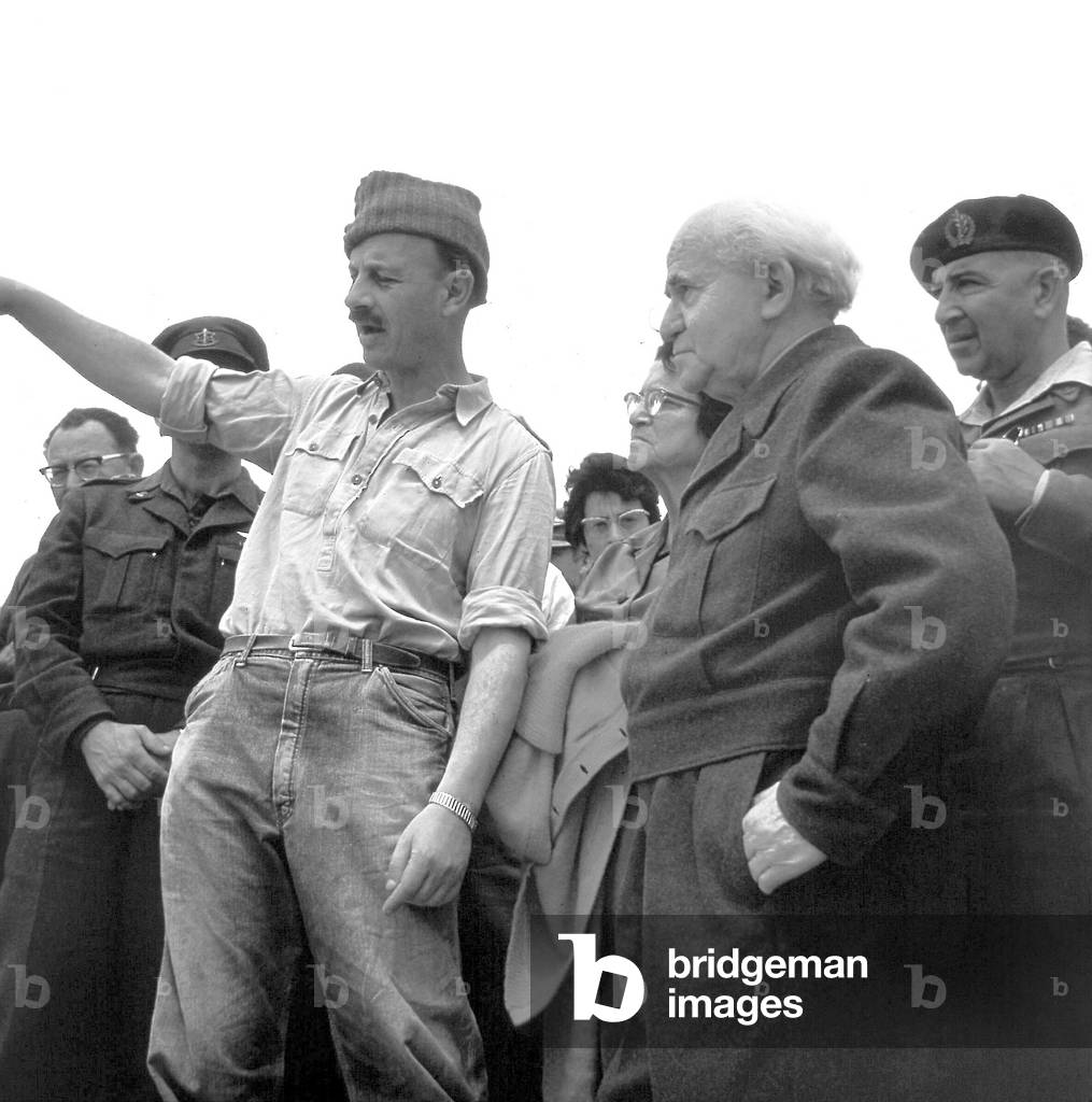 Israeli Chief of Staff of the Israel Defense Forces Yigael Yadin with iraeli prime minister David Ben Gourion Israel 1961