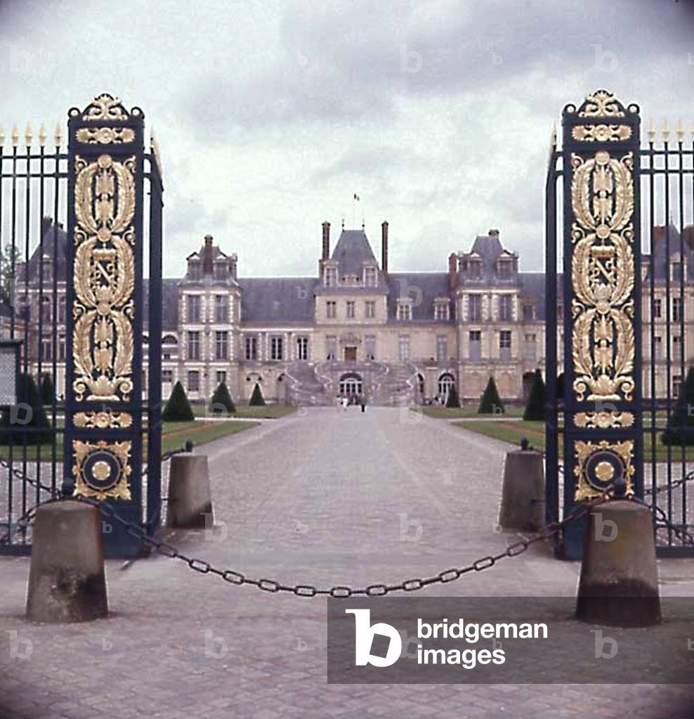 View of Fontainebleau castle (France, 16th century), c. 1975