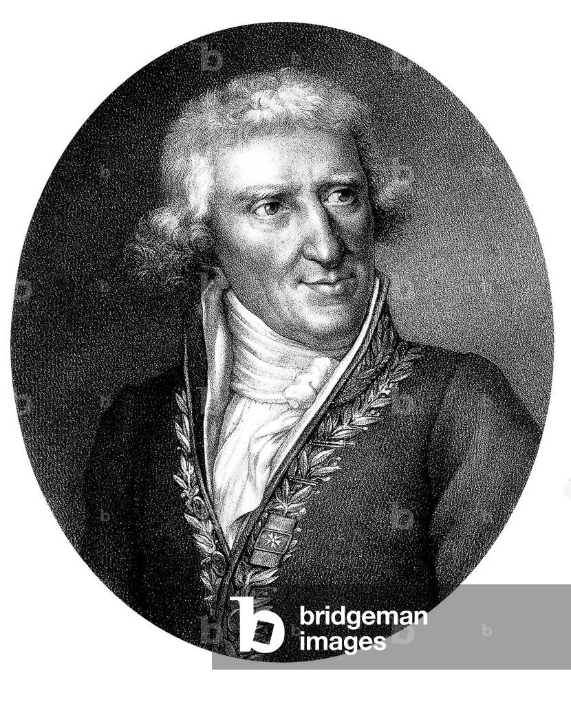 Antoine Augustin Parmentier (1737-1813) French military pharmacist and agriculturist, popularizer of the potatoe, engraving