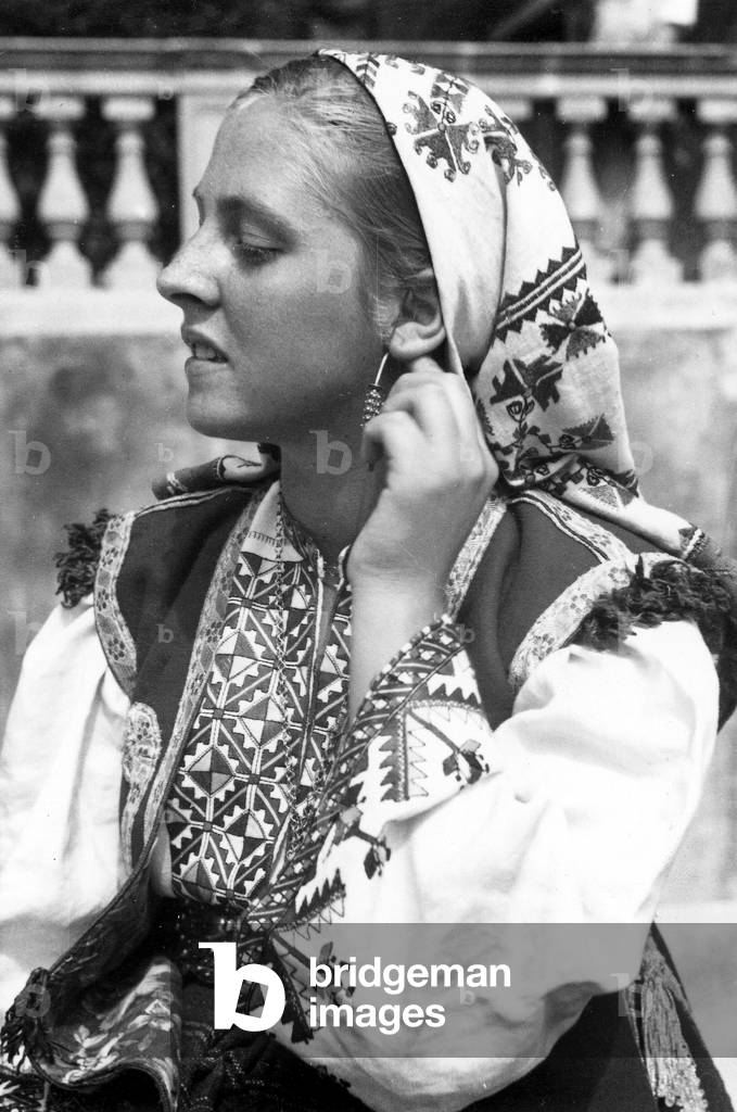 Young woman from Split area in Yugoslavia with a traditional suit c; 1930