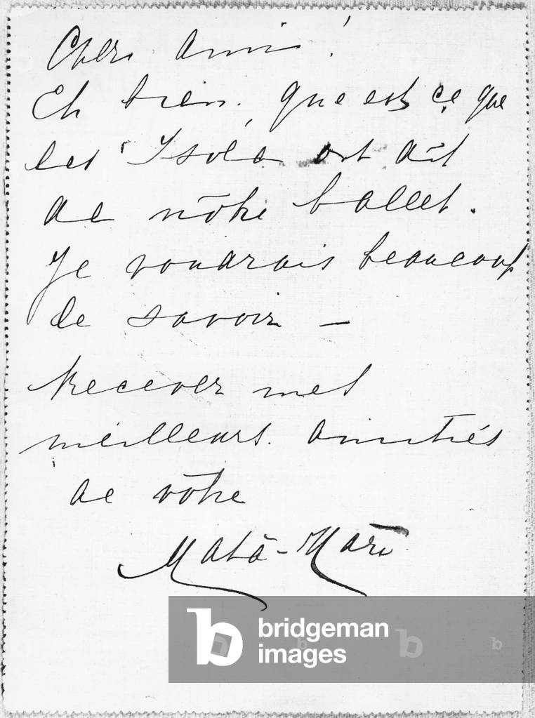 Letter from Mata-Hari