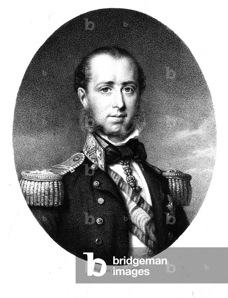 emperor Maximilian of Mexico (1832-1867) Archduke of Austria under the name of Ferdinand-Joseph of Habsbourg , and husband of princessCharlotte of Saxe-Cobourg-Gotha and of-Belgium , engraving c. 1860's