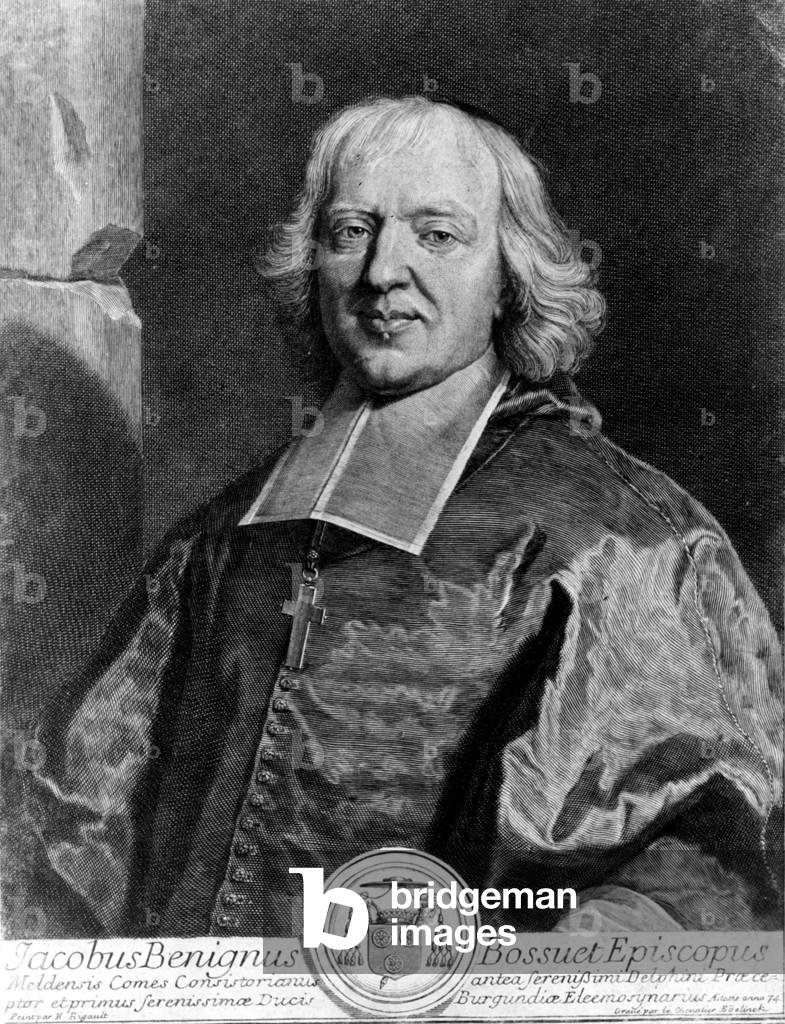 Jacques Benigne Bossuet (1627-1704) French theologian and writer, appointed bishop of Meaux in 1681, engraving