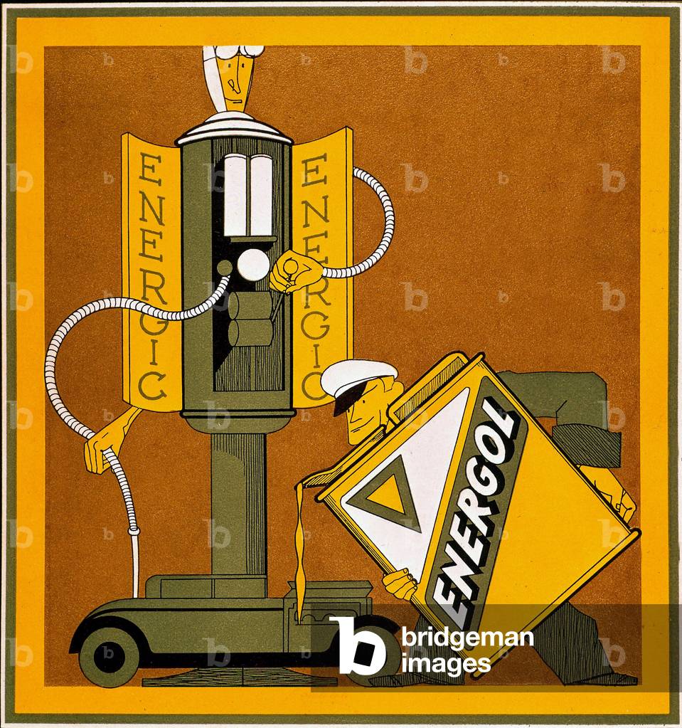 Advertising for Energol: Pure mineral lubricating Oil for cars, 1920's