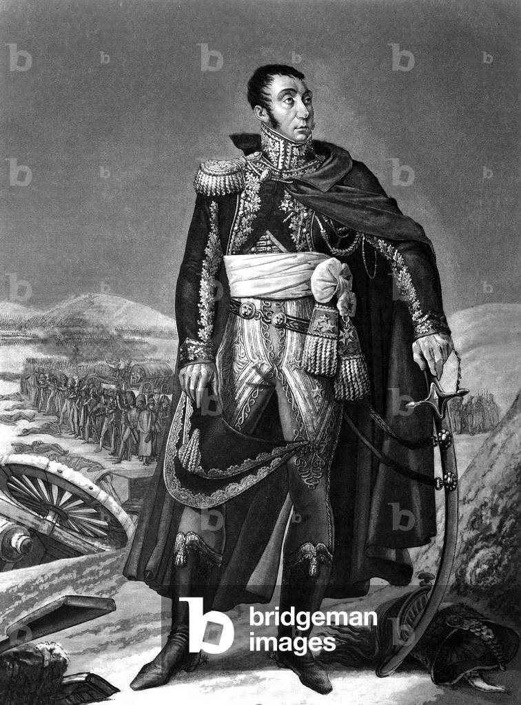 Emmanuel de Grouchy (1766-1847) French soldier and marshal of napoleonic army, engraving by Charon, 19th century