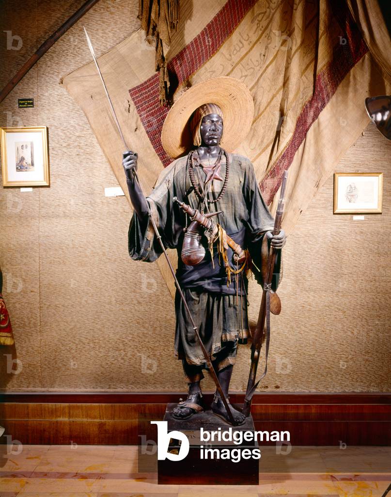 dummy illustrating a warrior of Samory Toure , one of the sovereigns of Sudan c.1870-1890