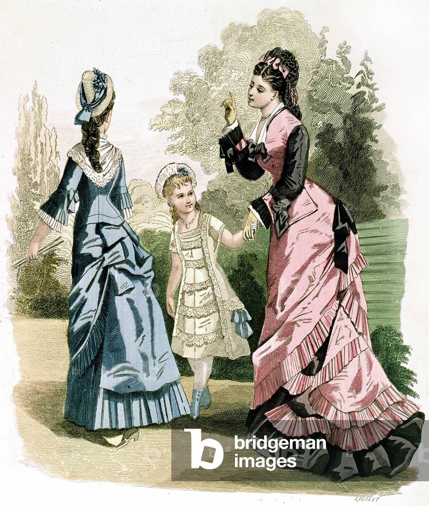 fashion engraving in 1876 at the time of the 3rd Republic in France