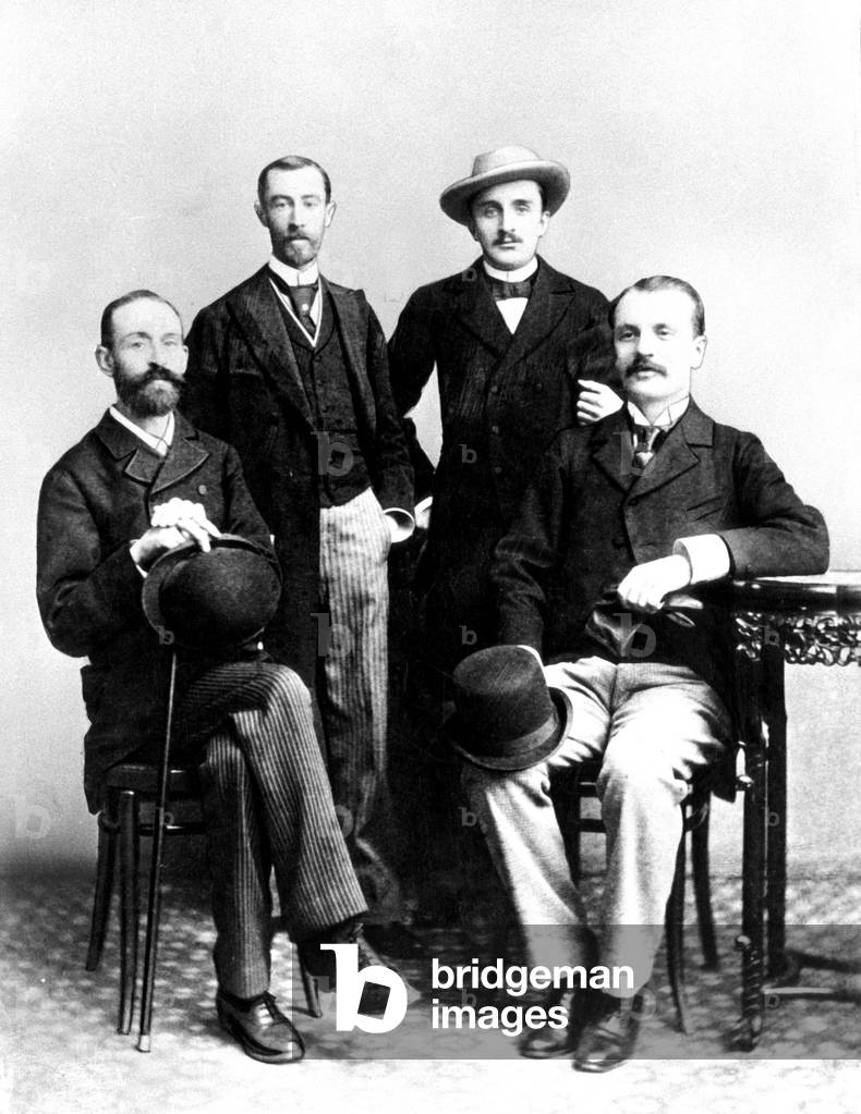 young Paul Claudel (1868-1955) standing on the right, c.1890