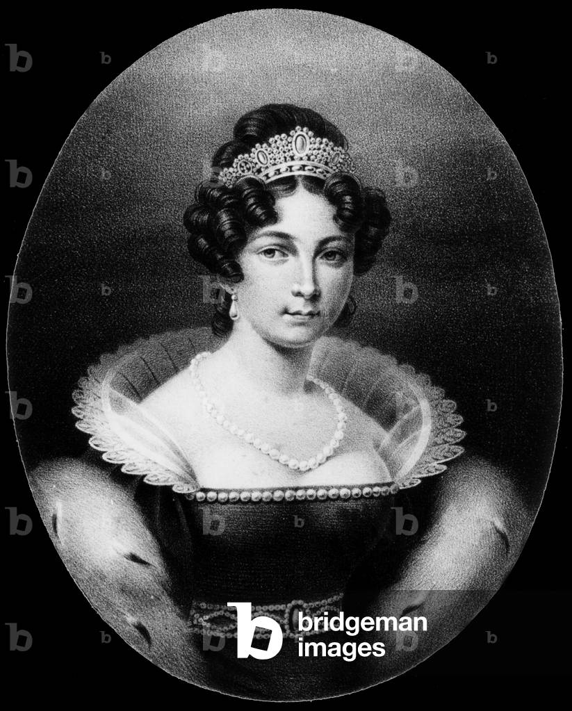 Princess Therese of Saxe-Altenburg (1792-1854), wife of king Louis 1st of Bavaria, engraving