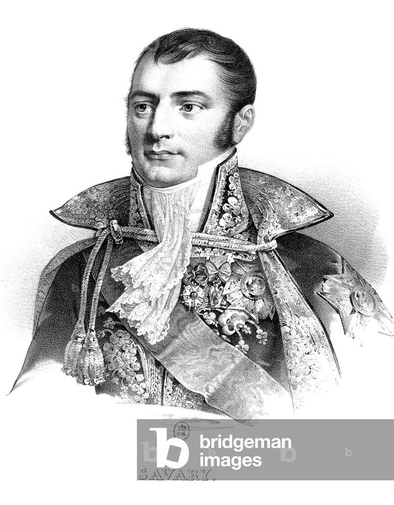 Rene Savary duke of Rovigo (1774-1833) French minister of police in 1810-1814 during napoleonic empire, engraving