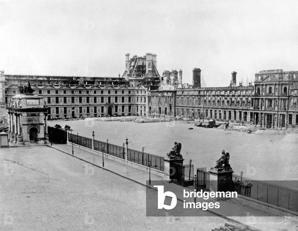Ruins of Tuileries palace (Paris) after the fire of may 25, 1871 during the Commune