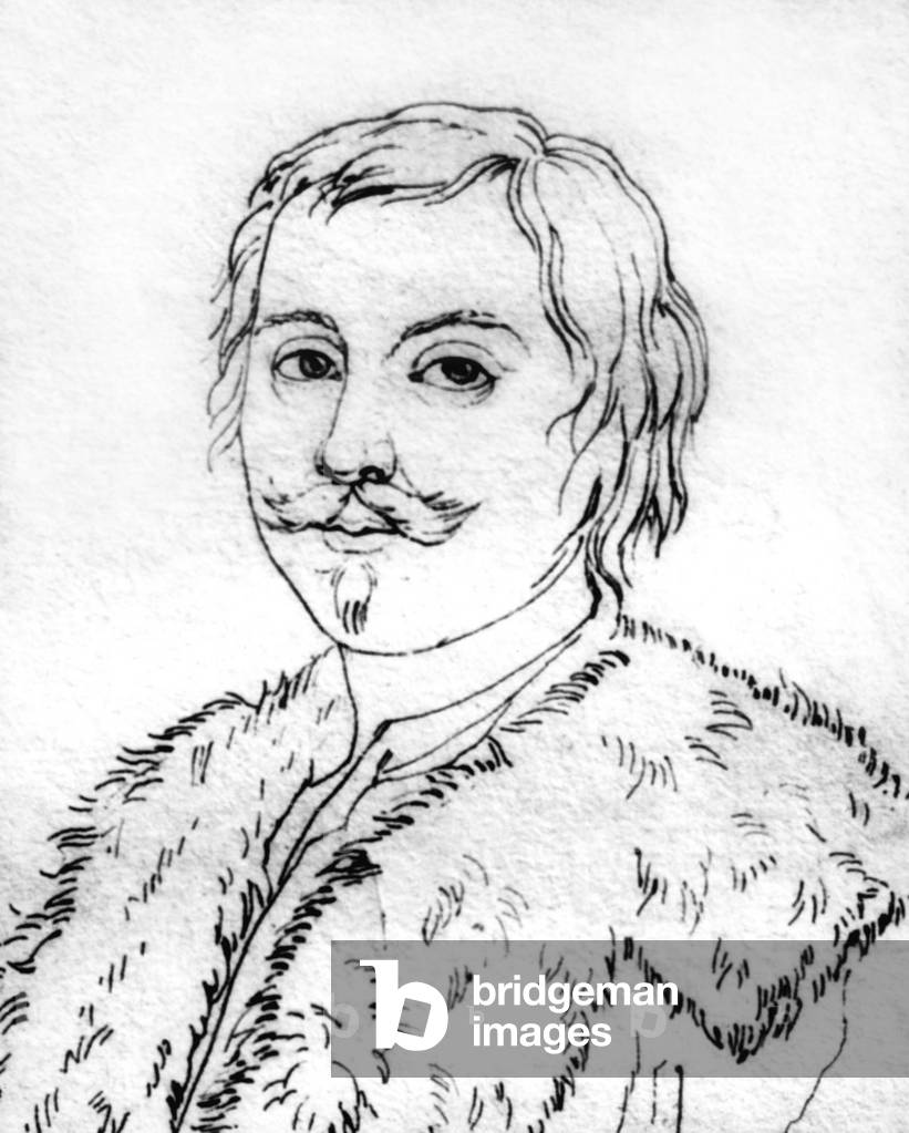 Evangelista Torricelli (1608-1647) italian mathematician and physicist inventing the barometer, drawing