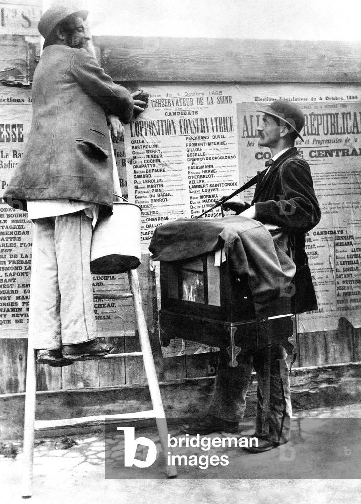 Billsticking billposting during electoral campaign october 1885