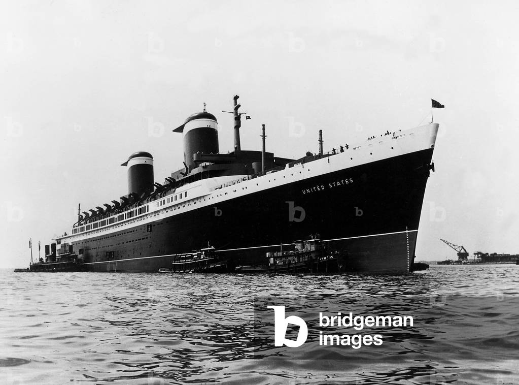 The United State liner arrive in New York Harbour, 1951