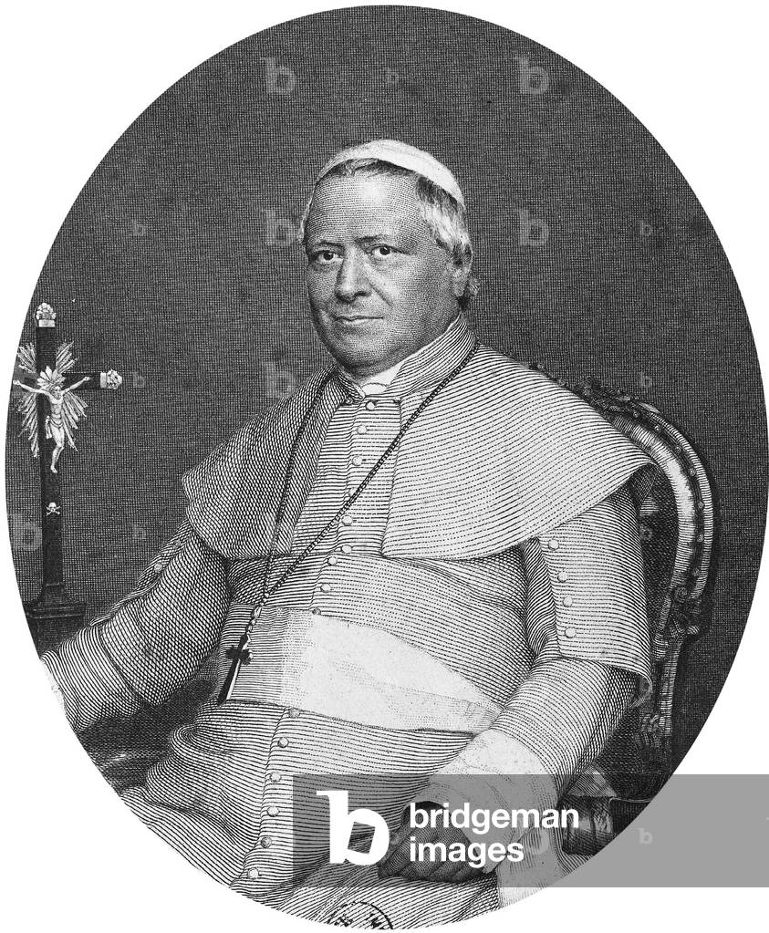 Pope Pius IX (1792-1878), Giovanni Maria Mastai Ferretti, pope from 1846 to 1878, engraving