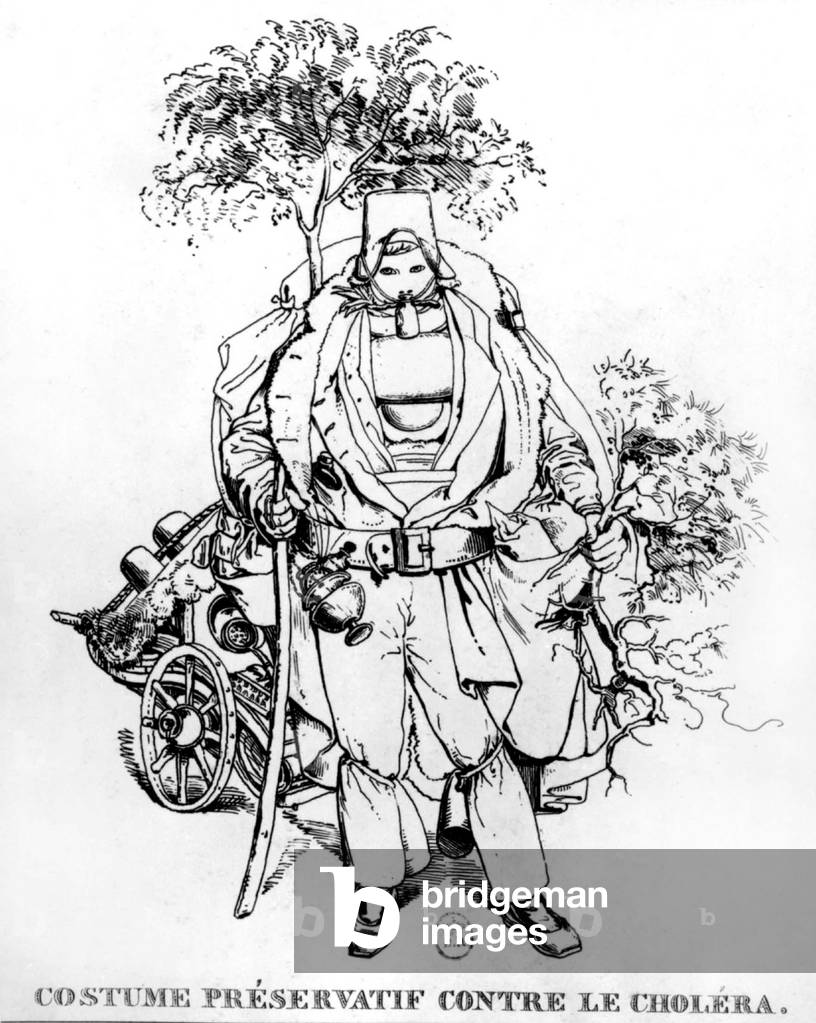 A suit to protect against cholera, engraving, c. 1830