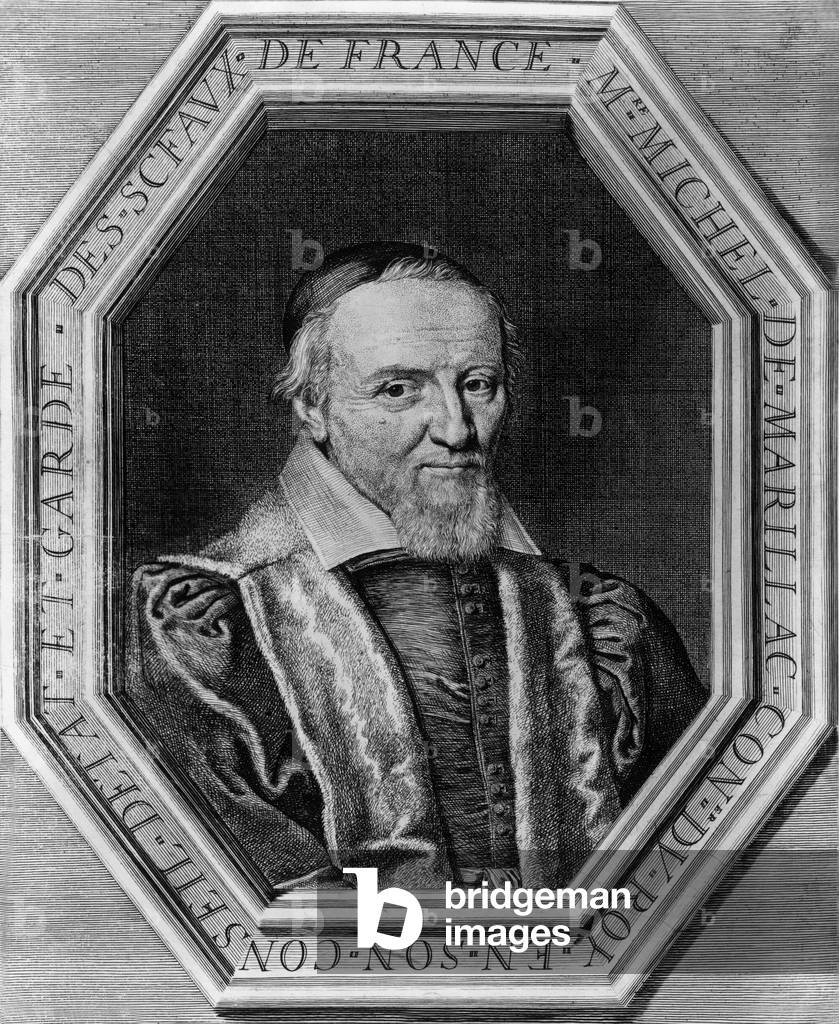 Michel de Marillac (1563-1632) Minister of Justice of LouisXIII, engraving after Philippe de Champaigne