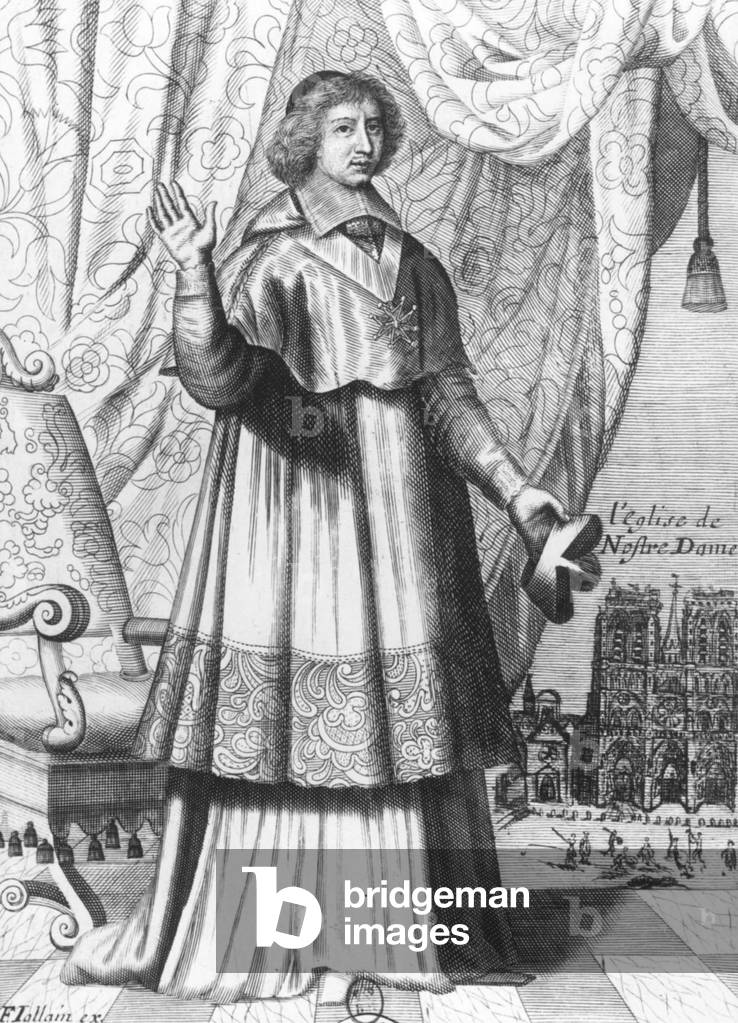 Francois de Harlay de Champvallon (1625-1695) archbishop of Rouen, engraving