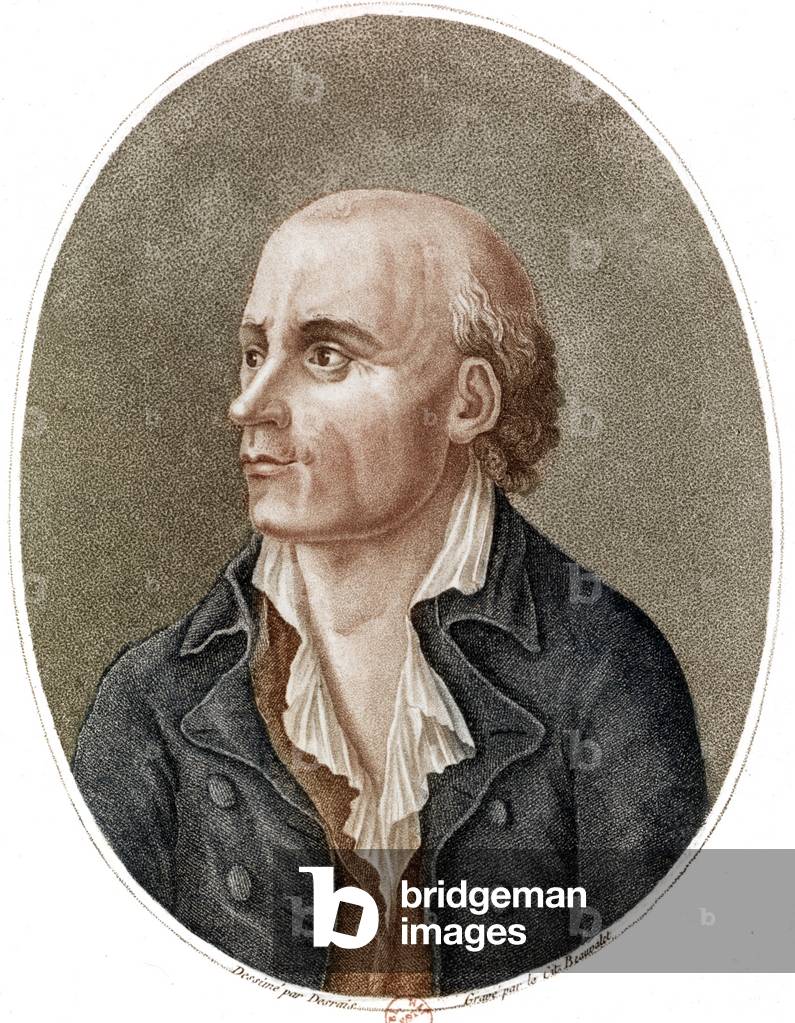 Joseph Chalier (1747-1793) French politician member of the Jacobins here in 1793 before his death, engraving