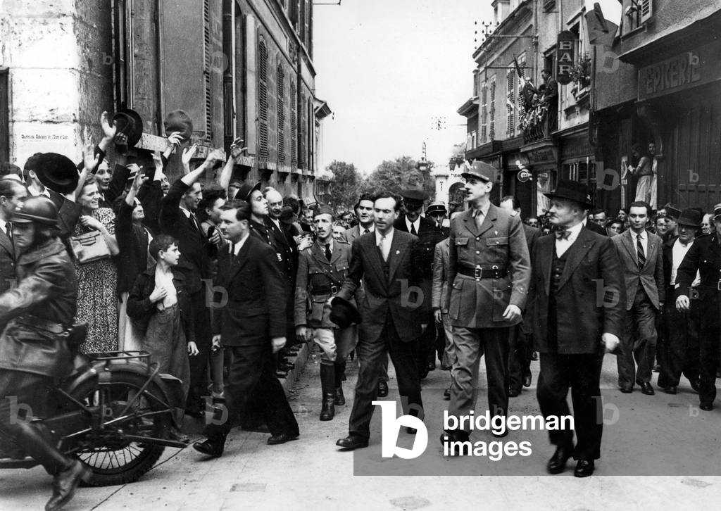 General Charles de Gaulle in Chartres (France) on august 24, 1944 5 days after Liberation of the town