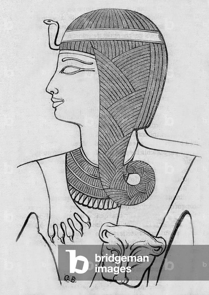 Portrait of Ramses II king of Egypt, 18th dynasty, after a bas-relief at Palace of Karnac, 1849