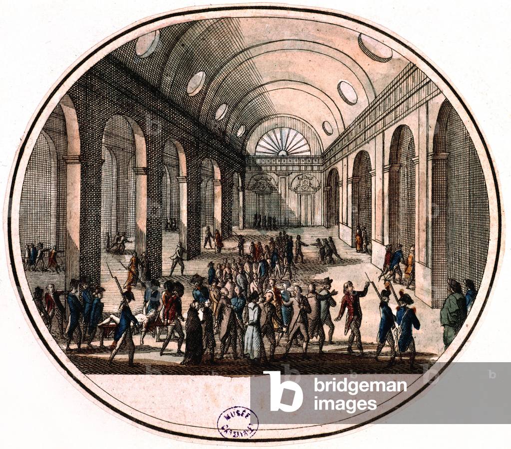 21 condemned Girondist deputies leaving law courts in Paris on october 31, 1793, French Revolution, engraving