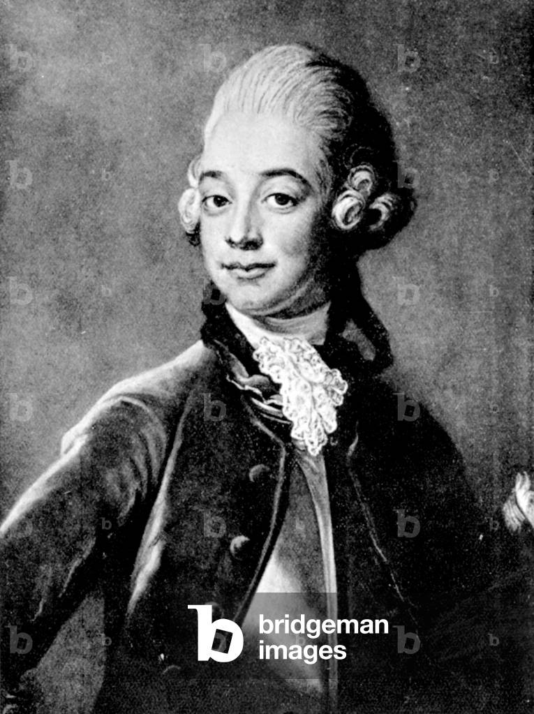 swedish nobleman Hans Axel, count of Fersen (1755-1810), drawing by Gustave Lundberg