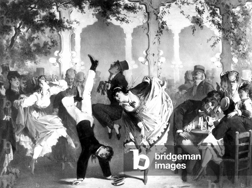 Quadrille at Bullier ballroom in Paris c. 1852-1870, engraving