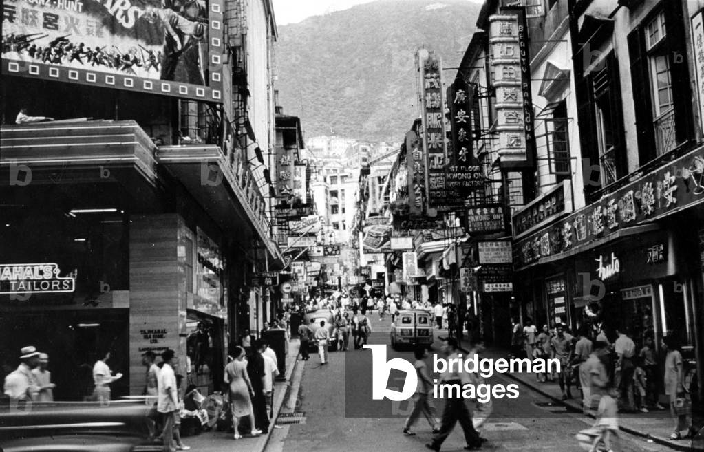 Street scene in Hong Kong in the 60's