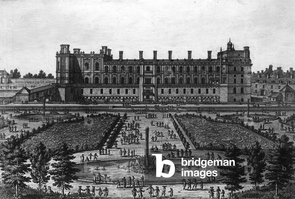 Castle of Saint Germain en Laye, royal residence, (France), engraving by Perelle, 17th century