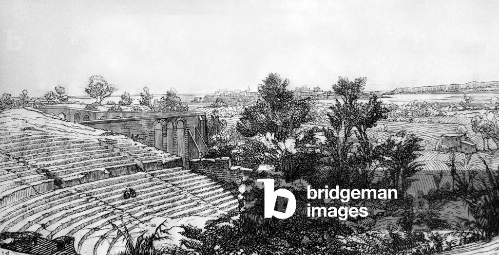 View of city of Syracuse in Sicily mid-19th century, engraving