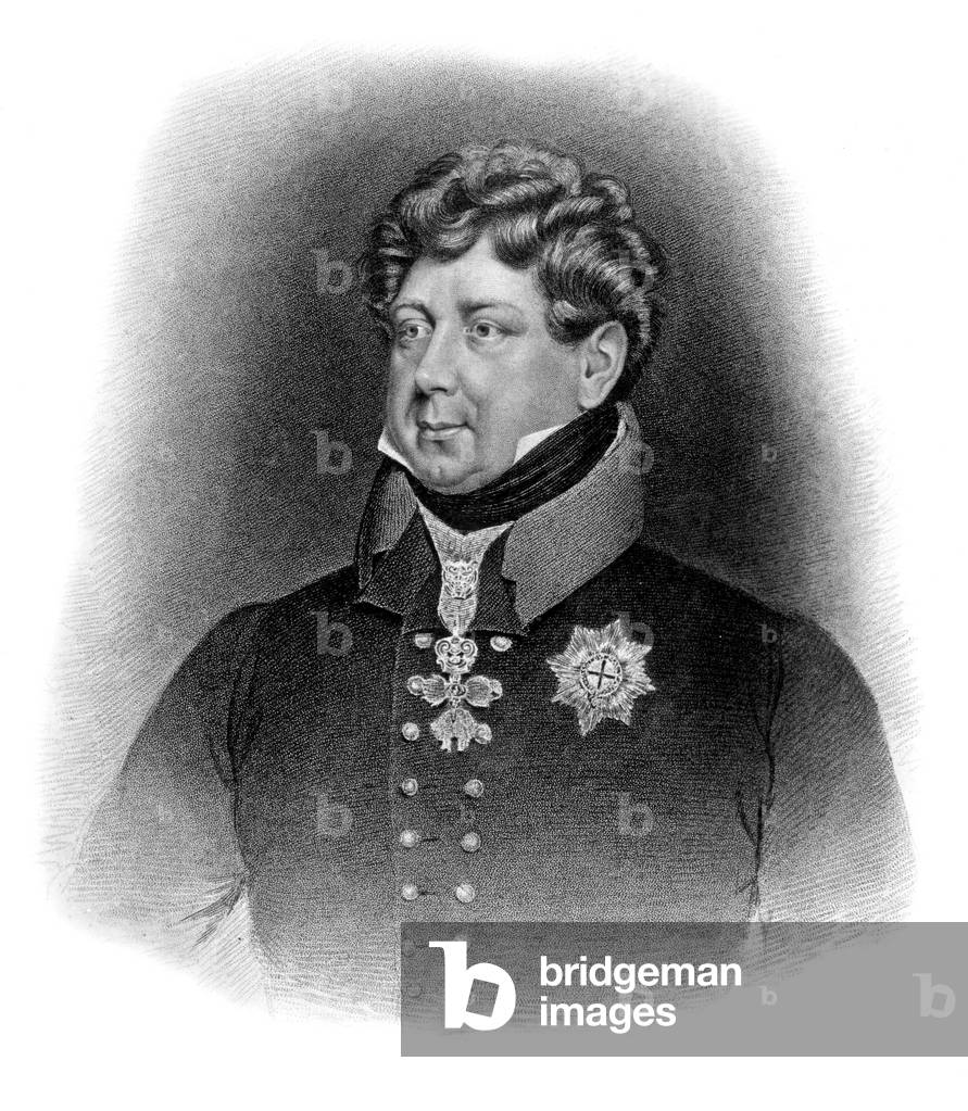 George IV (1762-1830) son of GeorgeIII, king of England in 1821-1830, engraving by Thomson after Nivetto
