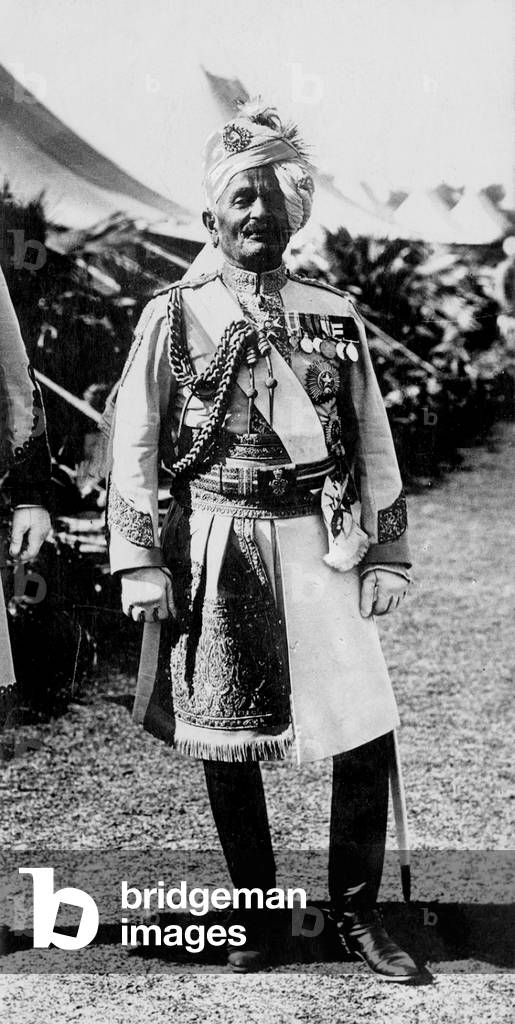 Sir Pertab Singh, Maharajah of Idar and Regent of Jodhpur (1845-1922) is wearing a military uniform during the Great War