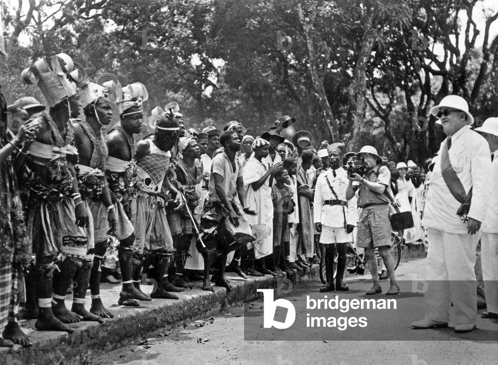 French president Vincent Auriol in French West Africa in 1947