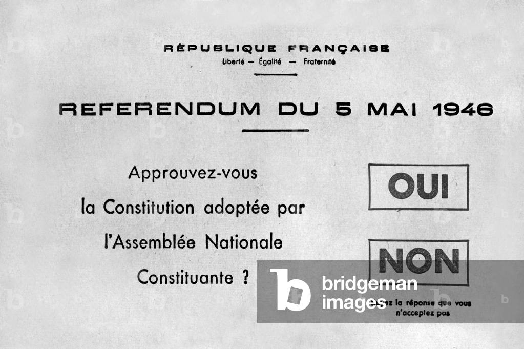 voting paper for the Referendum in France may 05, 1946 : 