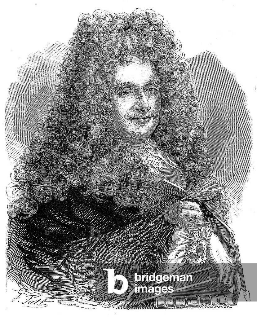 Nicolas Boileau Despreaux (1636-1711) French poet, engraving