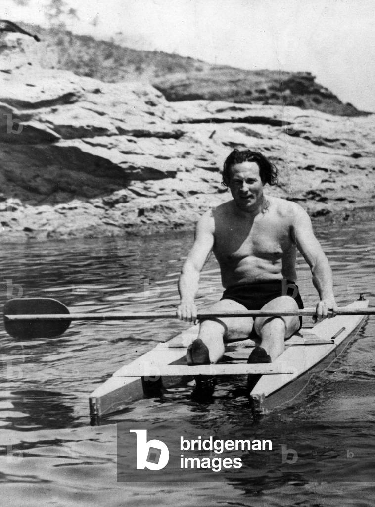 Jean Mermoz (1901-1936) French pilot (Aeropostale) on holidays c. 1930