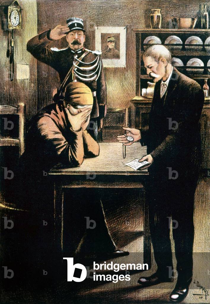 Dead on the battlefield : woman receiving the last letter 1914, illustration