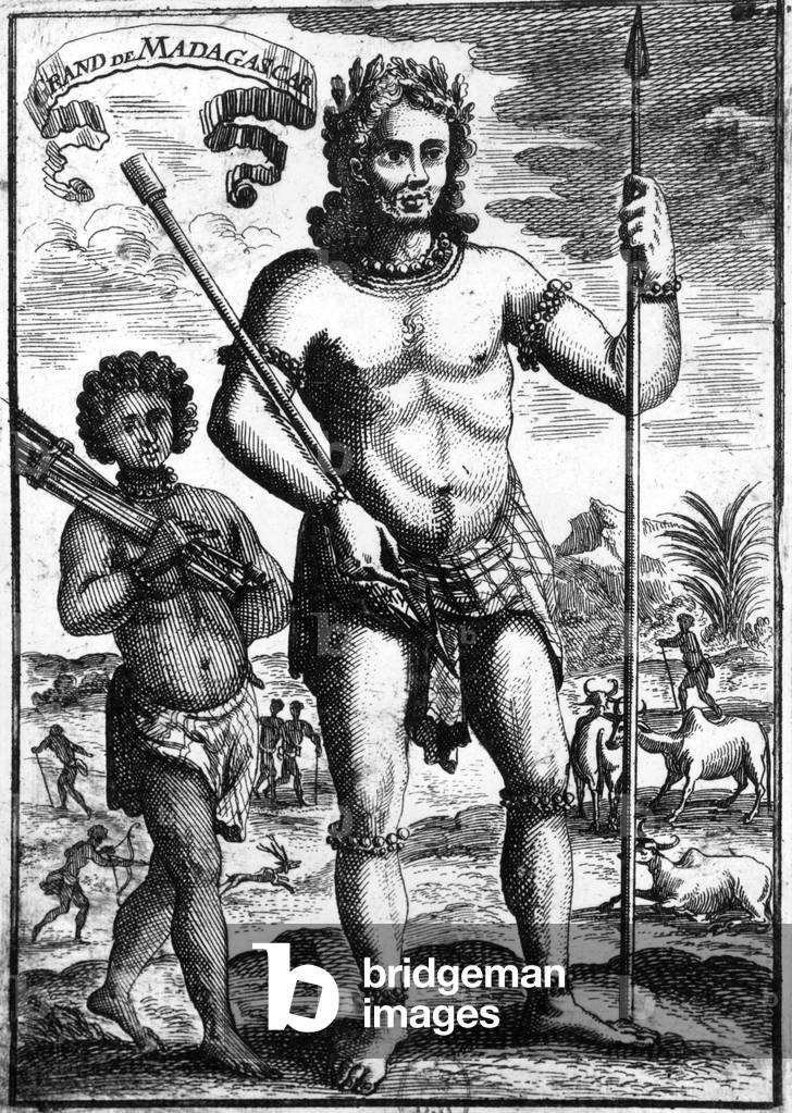 Local of Madagascar, engraving, 19th century