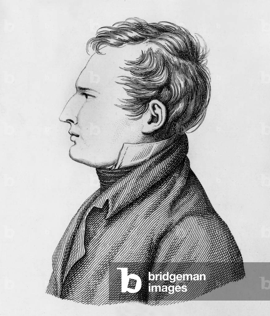 French colonel Charles de Labedoyere (1786-1815) whow orked in napoleonic army, shot in Paris on august 19, 1815, engraving