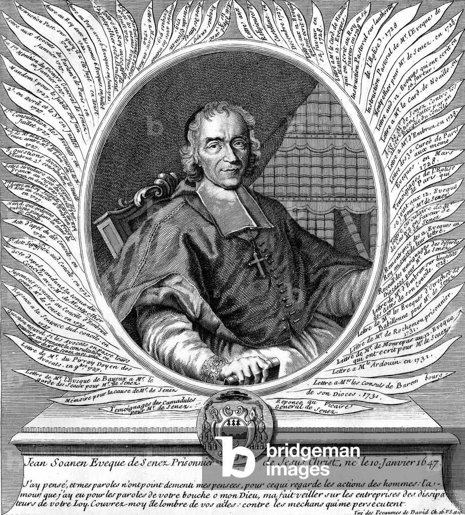 Jean Soanen (1647-1740) French prelate and bishop of Senez, engraving