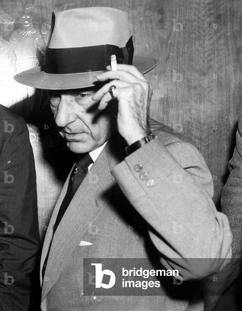 Frank Costello (1891-1973) italian immigrants member of mafia, here on may 7, 1957 at New York court