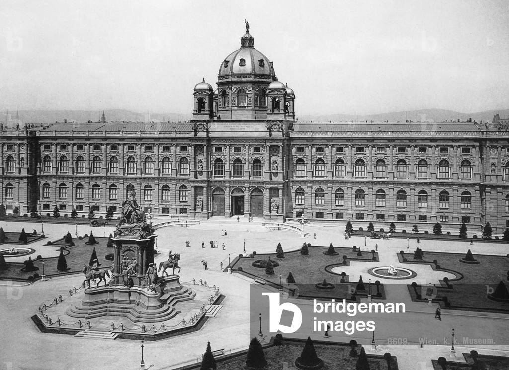 Kunsthistorisches Museum in Vienne (Austria) built in 1891, engraving