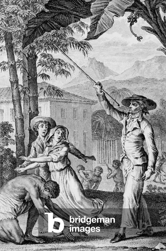 the story of Paul and Virginia, illustration for the novel of Bernardin de Saint Pierre (1788), here the farewell, engraving by Moreau the Younger for the first edition in 1789