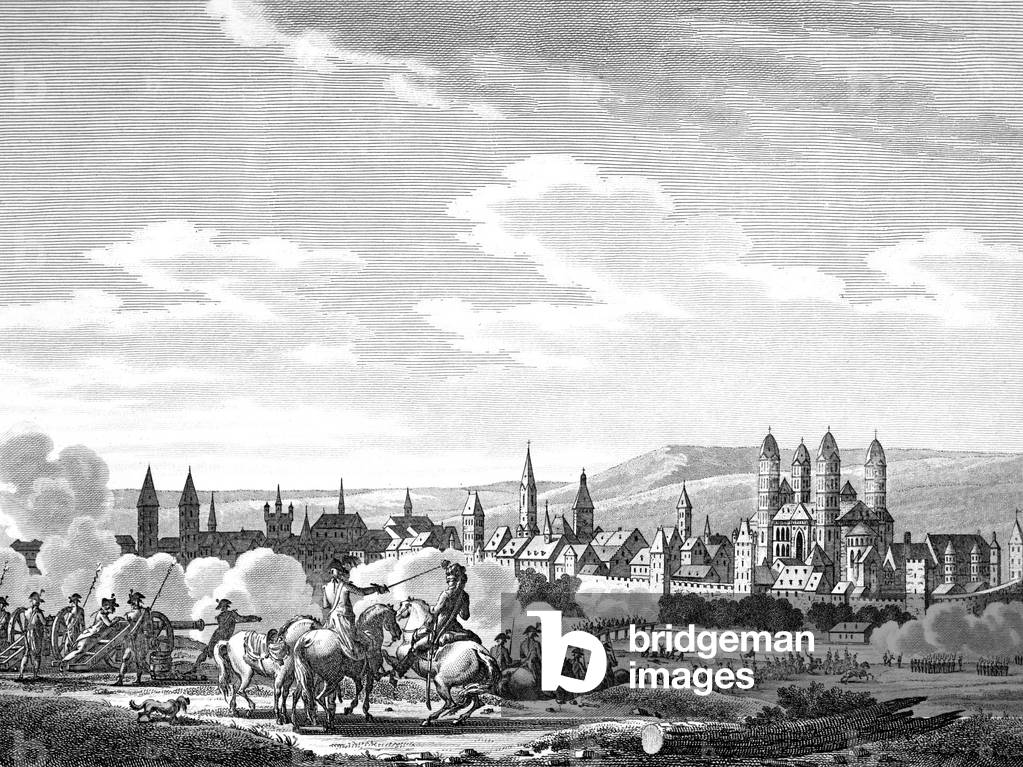Capture of Speyer (Germany) by French revolutionary troops on september 29, 1792, engraving by Berthault